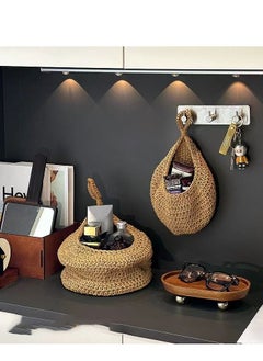 Set of 3 decorative hanging baskets (with lanyard) woven with hemp rope, wall-mounted storage baskets, home wall decoration, food, plant, daily necessities, toy storage (21X28 cm, 27X33 cm, 30X35 cm) - pzsku/ZC5996F261C0A732BD614Z/45/_/1736835535/d5b0b12f-85ed-4122-a084-c47cc4f9945d