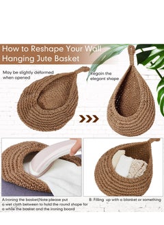 Set of 3 decorative hanging baskets (with lanyard) woven with hemp rope, wall-mounted storage baskets, home wall decoration, food, plant, daily necessities, toy storage (21X28 cm, 27X33 cm, 30X35 cm) - pzsku/ZC5996F261C0A732BD614Z/45/_/1736835657/785cb9ca-59f8-40c5-978c-361d260eb128