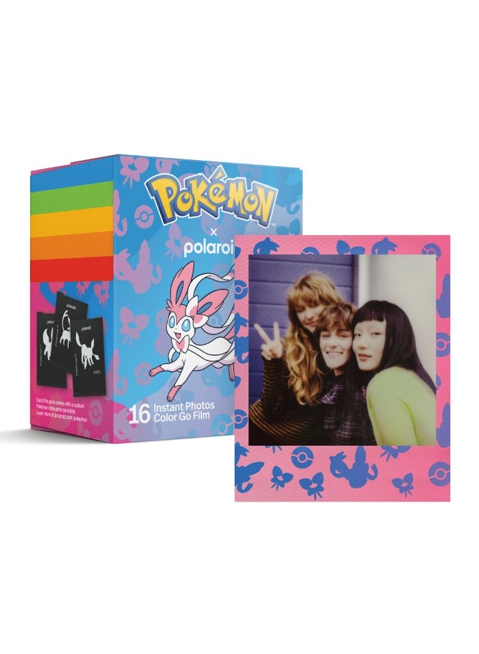 Polaroid Go Color Film Pokémon Sylveon Edition Double Pack | 16 Instant Photos, Soft Pastel Frames, Custom Pokémon Darkslides, ASA 640, Pocket-Size Film, for Go Cameras, 2PK(16 Photos) - Image 1