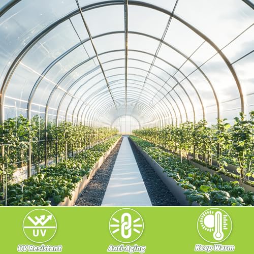 UZLU Greenhouse Plastic Sheeting 6 Mil, 8 x 26 FT Transparent UV Resistant Polyethylene Film, Tear-Resistant Green House Hoop Cover for Gardening, Farming, Nursery, Henhouse, Anti-Drip & Weatherproof - Image 4