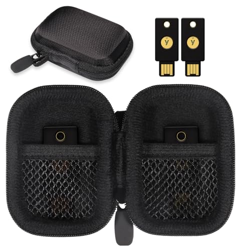 CaseSack Security Key Case compatible with Yubico YubiKey 5Ci NFC, 5Ci, NFC, 5 Nano, 5 NFC and Yubico 5C NFC, OnlyKey FIDO2, FIDO, U2F, Thetis, dual mesh pocket for more security keys - Image 1
