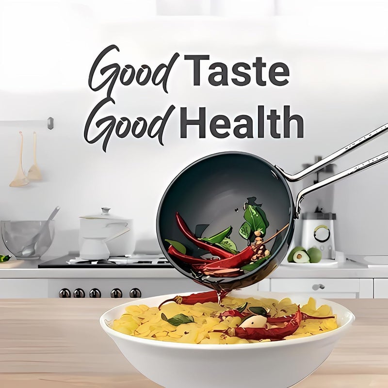 BIRZAR Mini Iron TadkaFry Pan for Cooking Professional Tadka Pan for Home Restaurant Dhaba and Hotels - Image 4