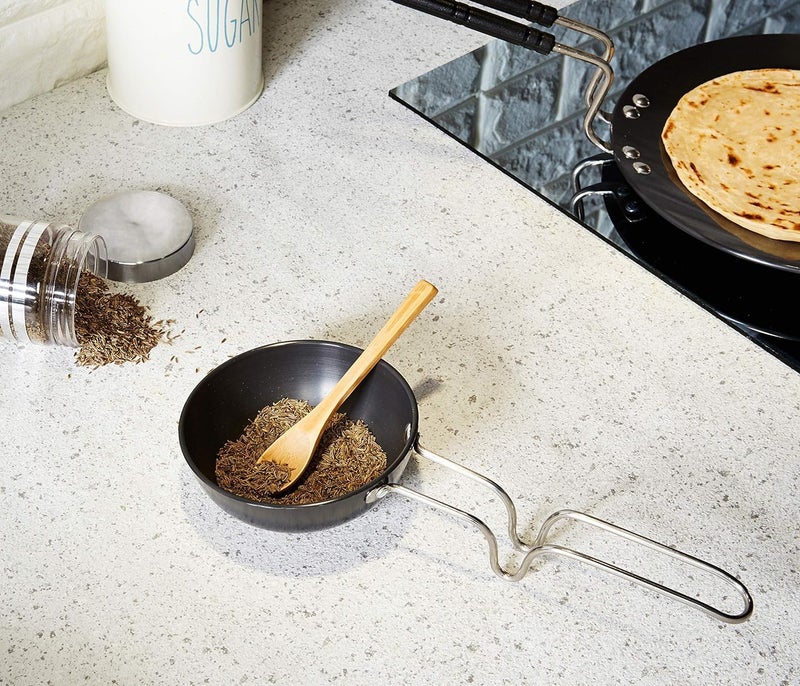 BIRZAR Mini Iron TadkaFry Pan for Cooking Professional Tadka Pan for Home Restaurant Dhaba and Hotels - Image 2