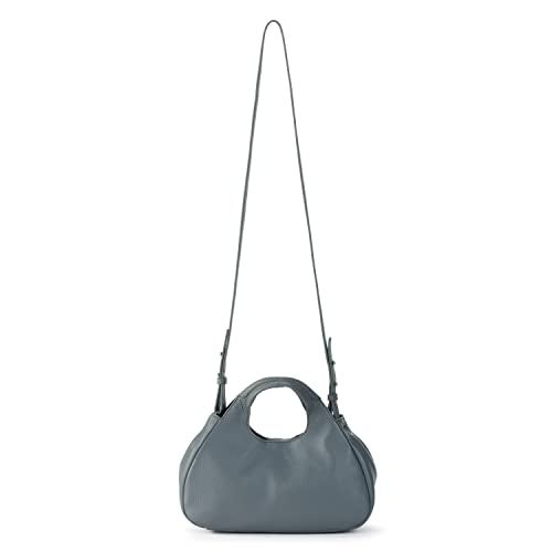 The Sak Rylan Mini Satchel in Leather, Convertible Purse with Adjustable Crossbody Strap, Dusty Blue - Image 2