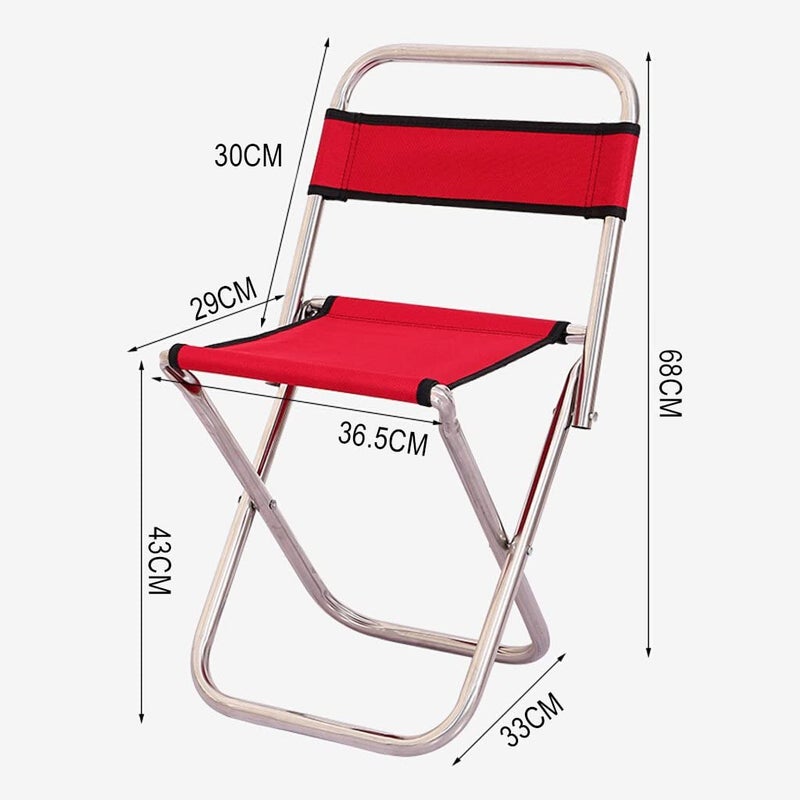 BIGFALCON Premium Folding Camping Chair Outdoor Portable FishingPicnicHiking and Traveling StoolChair with Backrest Relaxing Sketching Chair with Storage BagRed with Bag - Image 3