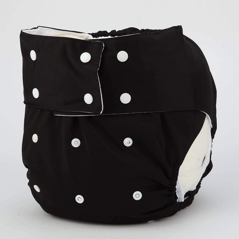 JOBEBE Adult Cloth Diaper Cover Nappy Reusable Washable Adjustable for Disability Incontinence Person (Black) - Image 2
