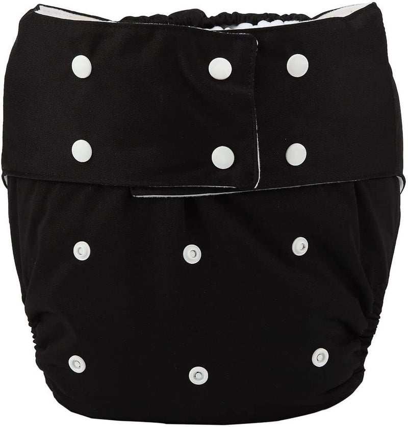 JOBEBE Adult Cloth Diaper Cover Nappy Reusable Washable Adjustable for Disability Incontinence Person (Black) - Image 1