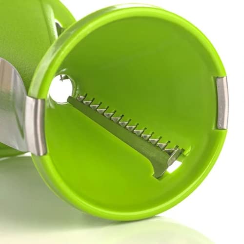 Suzec Spiral Vegetable Slicer Pasta Noodle Spaghetti Maker, Perfect & Solid Grip, Spiral Slicer Salad Maker for Kitchen, Vegetables Cutter Slicer (Multicolor, Wheat Straw, Stainless Steel) - Image 4