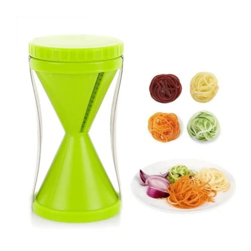 Suzec Spiral Vegetable Slicer Pasta Noodle Spaghetti Maker, Perfect & Solid Grip, Spiral Slicer Salad Maker for Kitchen, Vegetables Cutter Slicer (Multicolor, Wheat Straw, Stainless Steel) - Image 3