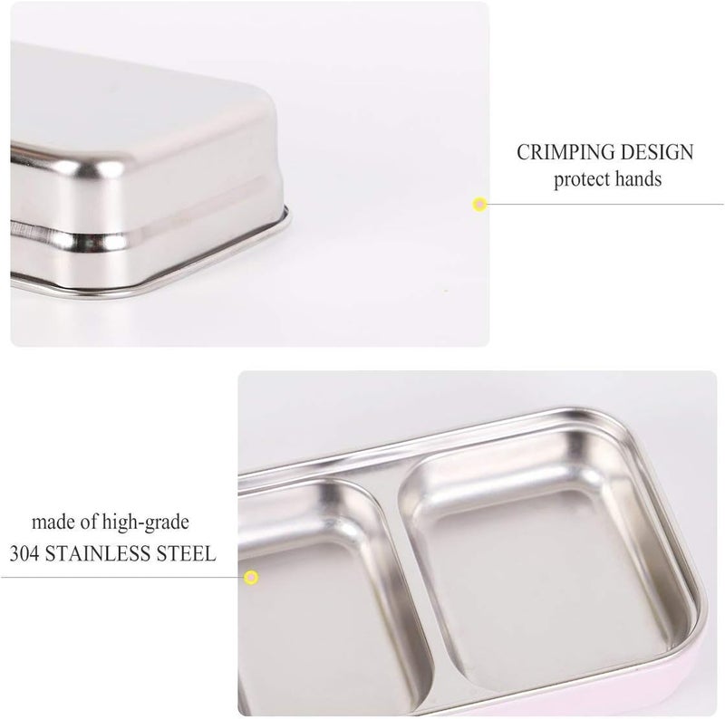 klarako Two Tiers Kids Lunch Box Bento Box Stainless Steel Food Container Storage Boxes for Kids Children Adults Office School Camping,Blue - Image 4