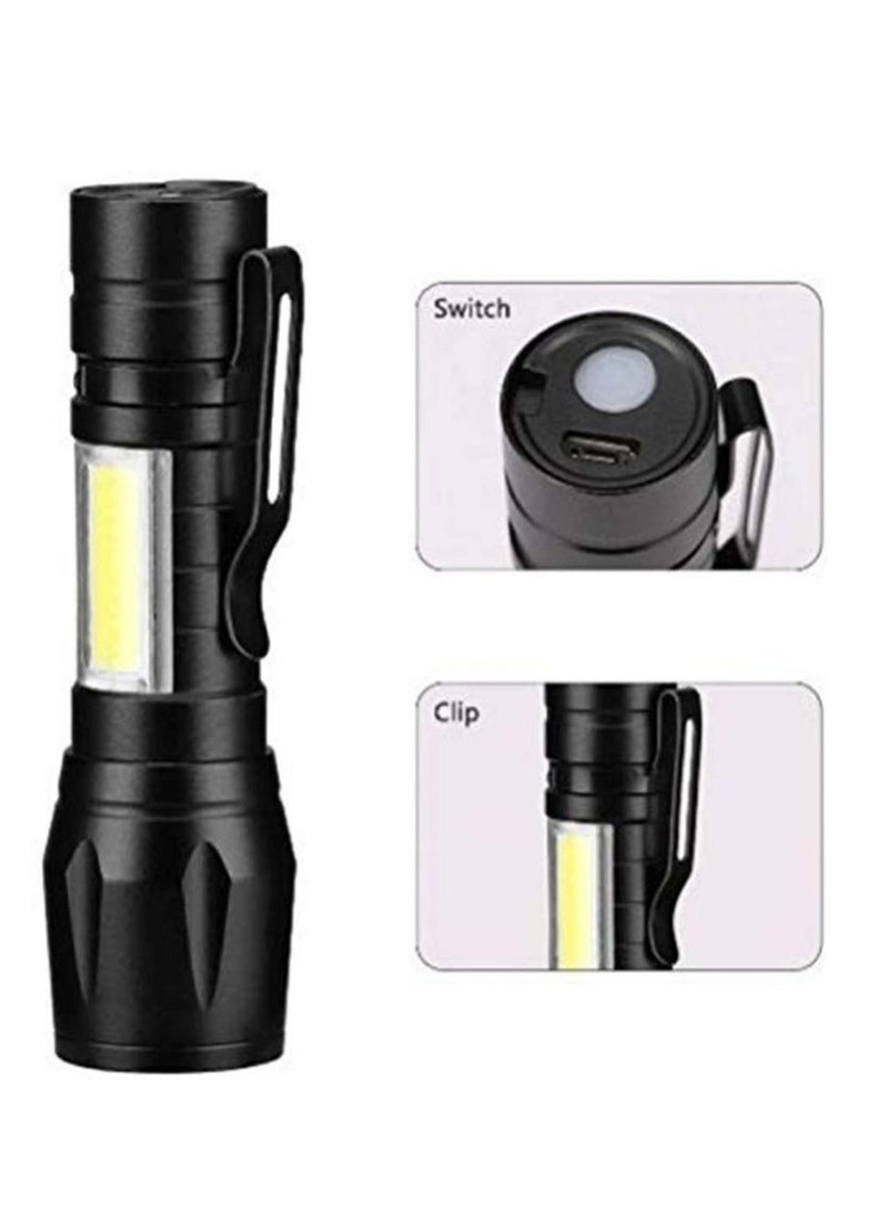 إلترازون Multi-Functional USB Rechargeable COB LED Flashlight Torch 0.05kg - Image 1