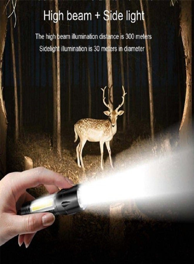 إلترازون Multi-Functional USB Rechargeable COB LED Flashlight Torch 0.05kg - Image 3