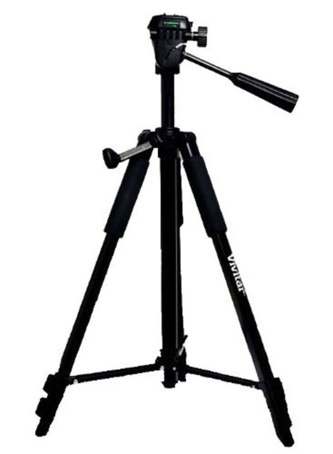 Vivitar 57-Inch Tripod, Three Way Fluid Pan Head, Quick Release Mount, Supports up to 5 Pounds of Weight, VIV-VPT-2457, Black,standard - Image 1