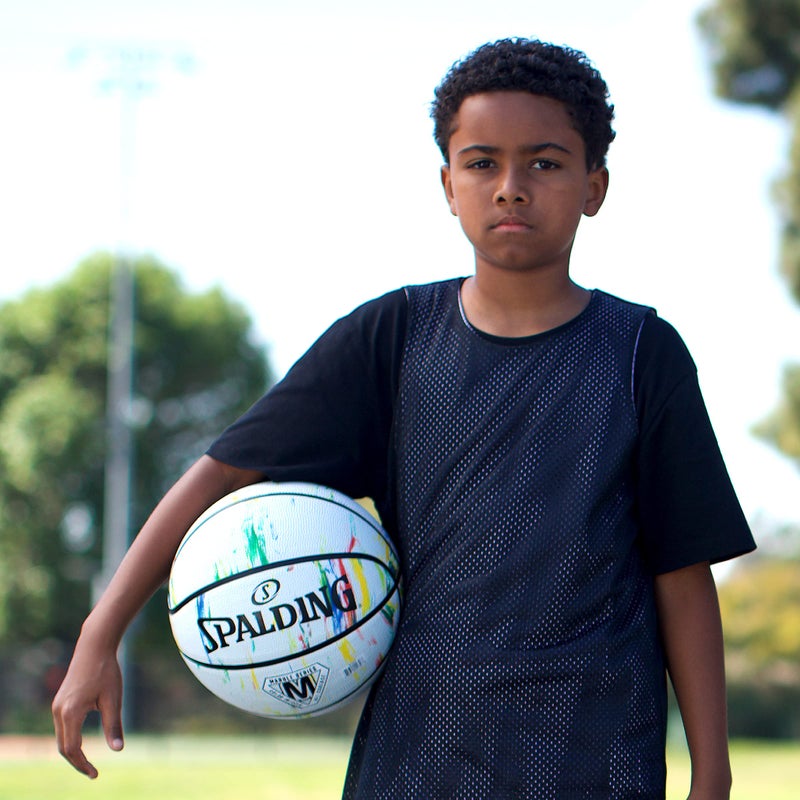 Spalding Marble Series Black Multi-Color Outdoor Basketball 29.5" - Image 2