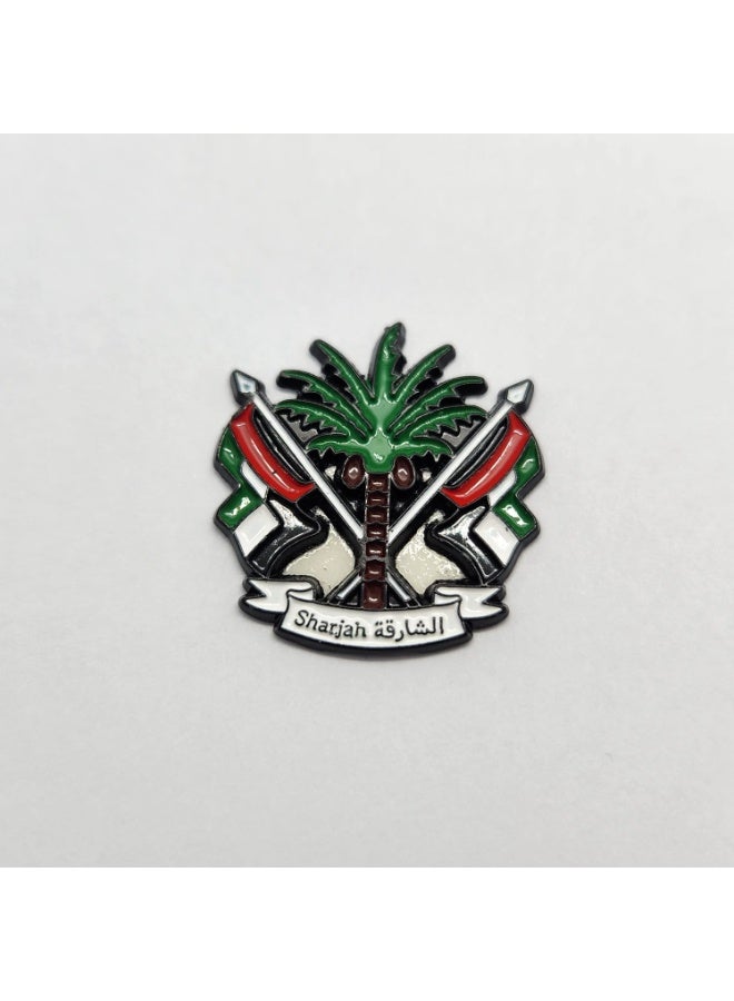 Sharjah Emblem Metal Sticker, UAE Flag Crest Design, Self-Adhesive, Multicolour, for iPhone and Mobile Phones - Image 1