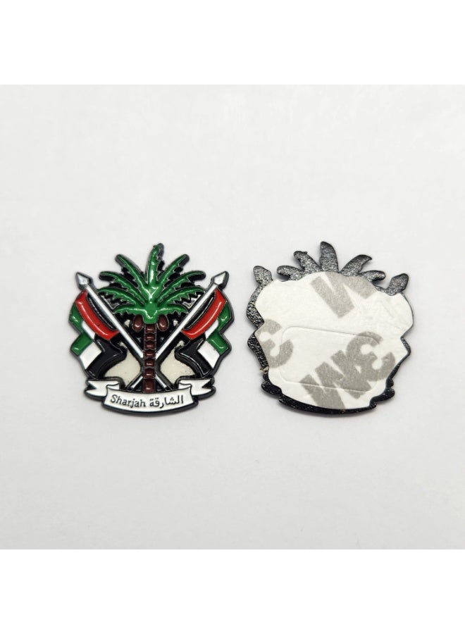 Sharjah Emblem Metal Sticker, UAE Flag Crest Design, Self-Adhesive, Multicolour, for iPhone and Mobile Phones - Image 2