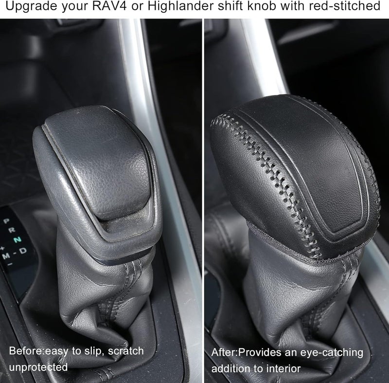 YAKANEY Genuine Leather Gear Shift Knob Cover for Toyota - Image 5
