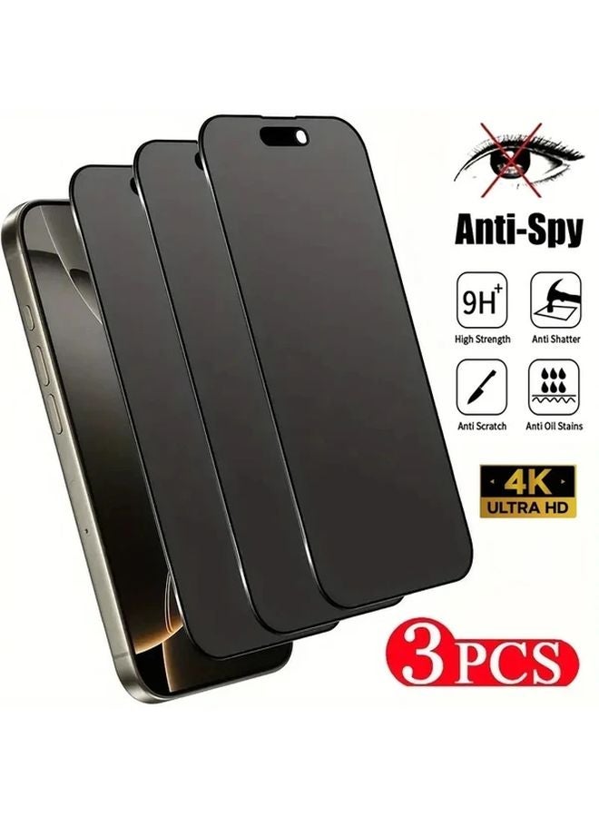 iPhone 15 Pro Privacy Tempered Glass Screen Protector Anti Spy Anti Scratch Full Coverage - Image 1