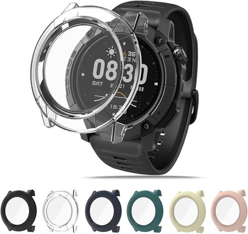 Green Shockproof PC Case With Tempered Glass Screen Protector For Smartwatch Full Coverage Anti Scratch - Image 3