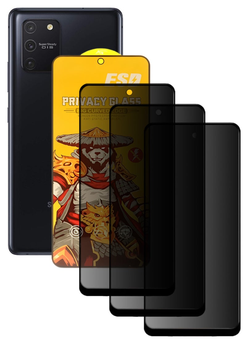 ESD 3 Pieces Tempered Dustproof Privacy Glass Screen Protector Compatible For Samsung Galaxy S10 Lite - Image 1