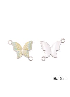 Cute Cartoon Butterfly Fan Pendant DIY Jewelry Accessories #04 pearlescent double hanging butterfly 1/bag