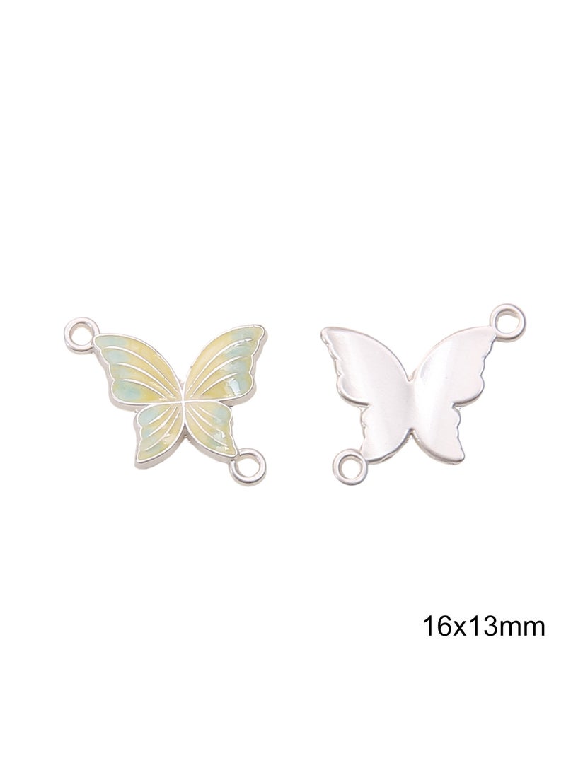 Generic - Cute Cartoon Butterfly Fan Pendant DIY Jewelry Accessories #04 pearlescent double hanging butterfly 1/bag - Image 1