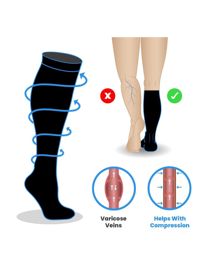Sweet seven Compression Socks for Men & Women - Medical Grade Athletic Fit Stockings for Running, Sports, Nurses, Flight, Travel, S/M - Image 5