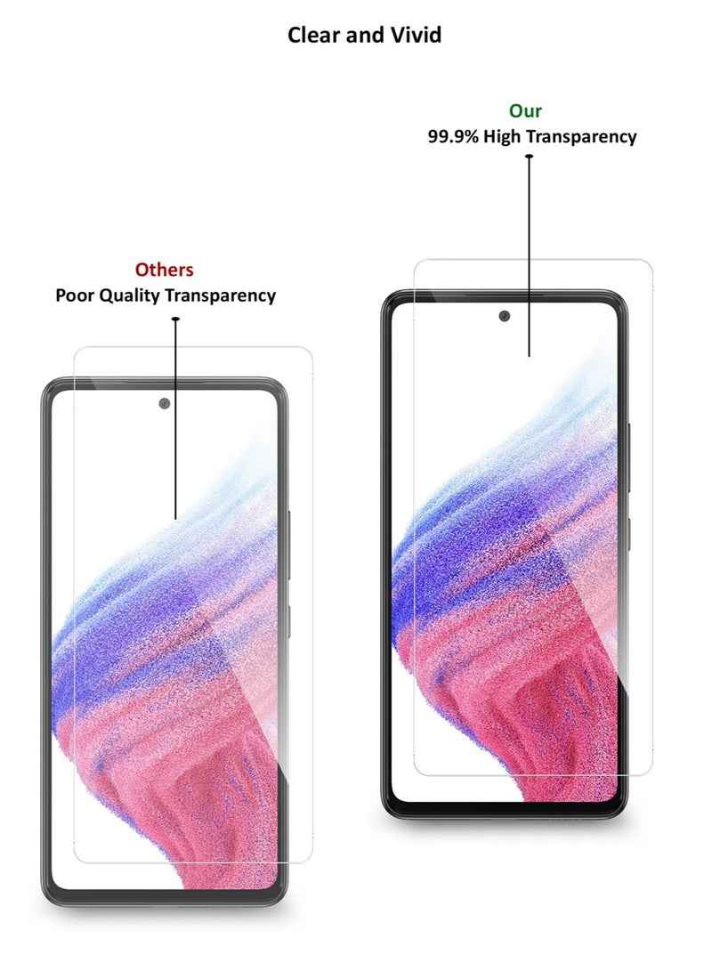 دبليو تيك واقي شاشة من الزجاج المقوى لهاتف سامسونج جالاكسي A53 5G شفاف - Image 3