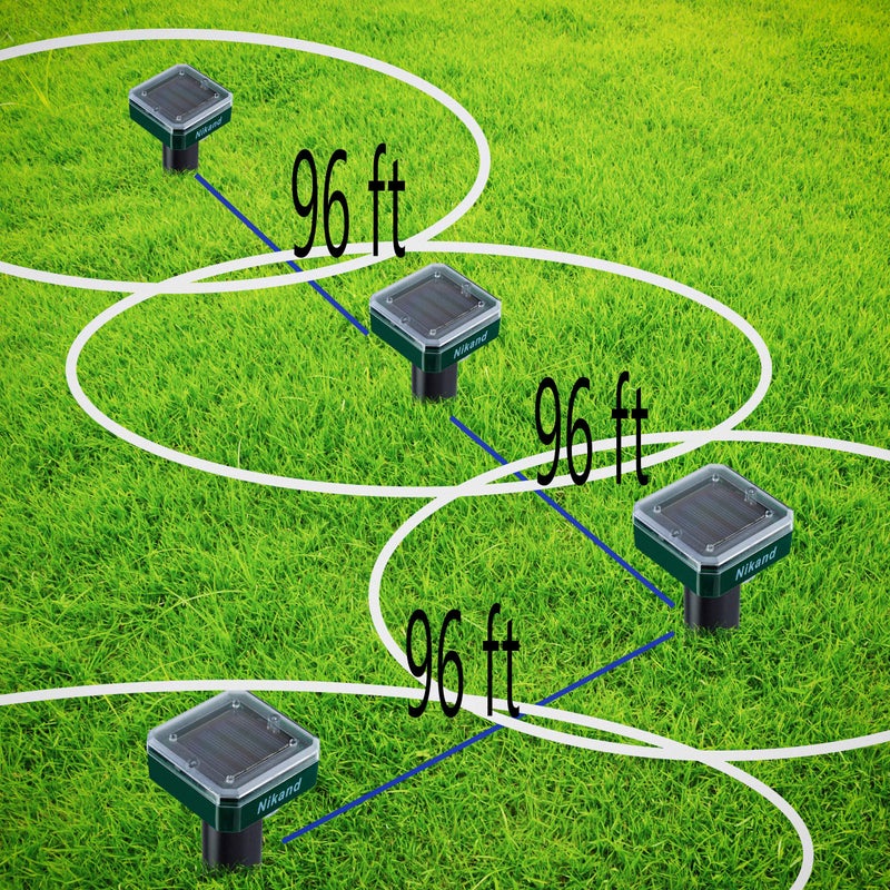 NIKAND Solar Mole Repellent Ultrasonic 4 Pack Outdoor Powered Sonic Deterrent - Mole Stopper Scare Vole for Lawn Garden Yard Home - Groundhog Repeller Snake Rodent Gopher Spikes Chaser Pest (4 Pack) - Image 5