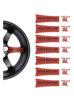 Generic Wheel Stickers, Racing Cars Stickers, Letter Stickers, Suitable for Te37 Wheels (Red)  - Image 1