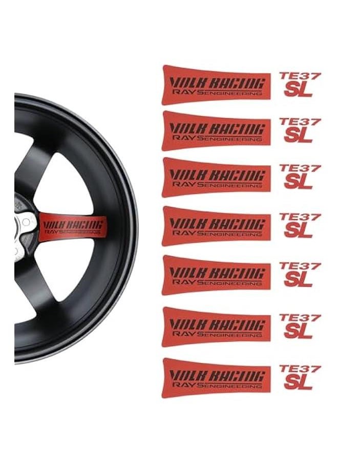 Generic - Wheel Stickers, Racing Cars Stickers, Letter Stickers, Suitable for Te37 Wheels (Red) - Image 1