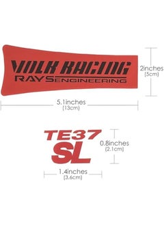 Generic Wheel Stickers, Racing Cars Stickers, Letter Stickers, Suitable for Te37 Wheels (Red)  - Image 2