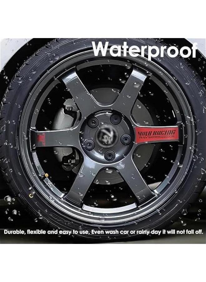 Generic - Wheel Stickers, Racing Cars Stickers, Letter Stickers, Suitable for Te37 Wheels (Red) - Image 1