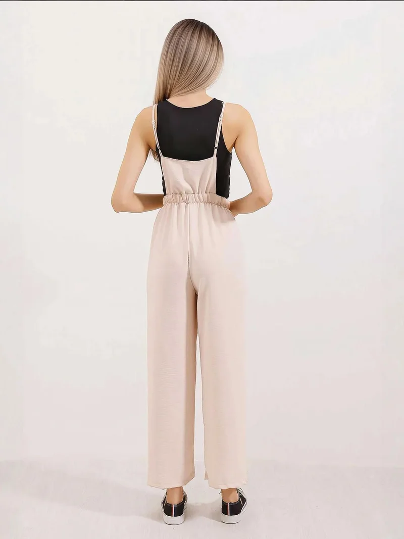 BIG DART BDART Relaxed Fit Long Denim Overalls with Pocket