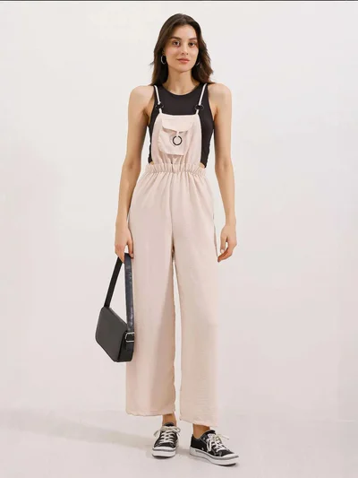 BIG DART BDART Relaxed Fit Long Denim Overalls with Pocket