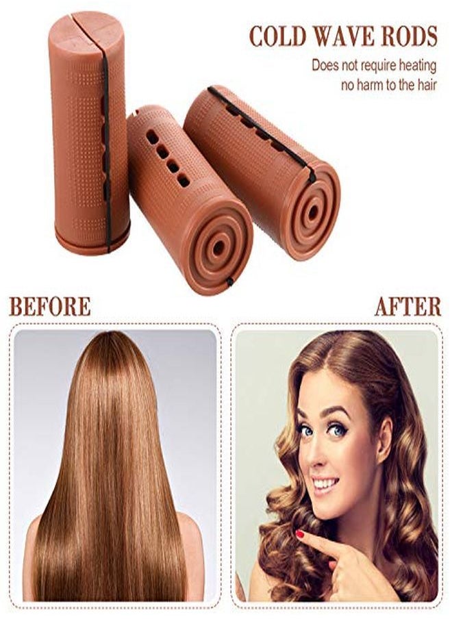 WILLBOND 12 Pieces Hair Perm Rods Set Cold Wave Rods Plastic Perming Rods Hair Curling Rollers With Stainless Steel Rat Tail Comb Pintail Comb For Hairdressing Styling Tools (1.57 Inch, Brown)  - Image 4
