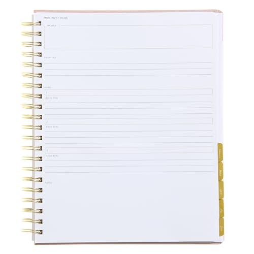 russell+hazel 2025-2026 Weekly Planner, Gold Spiral Blush Bookcloth, 9.1" x 11.2", July 2025 - June 2026, Features 52 Weekly Spreads, 1-Count - Image 4