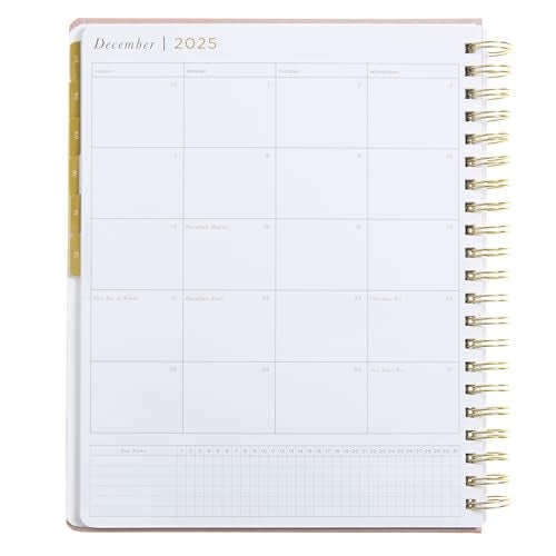 russell+hazel 2025-2026 Weekly Planner, Gold Spiral Blush Bookcloth, 9.1" x 11.2", July 2025 - June 2026, Features 52 Weekly Spreads, 1-Count - Image 3