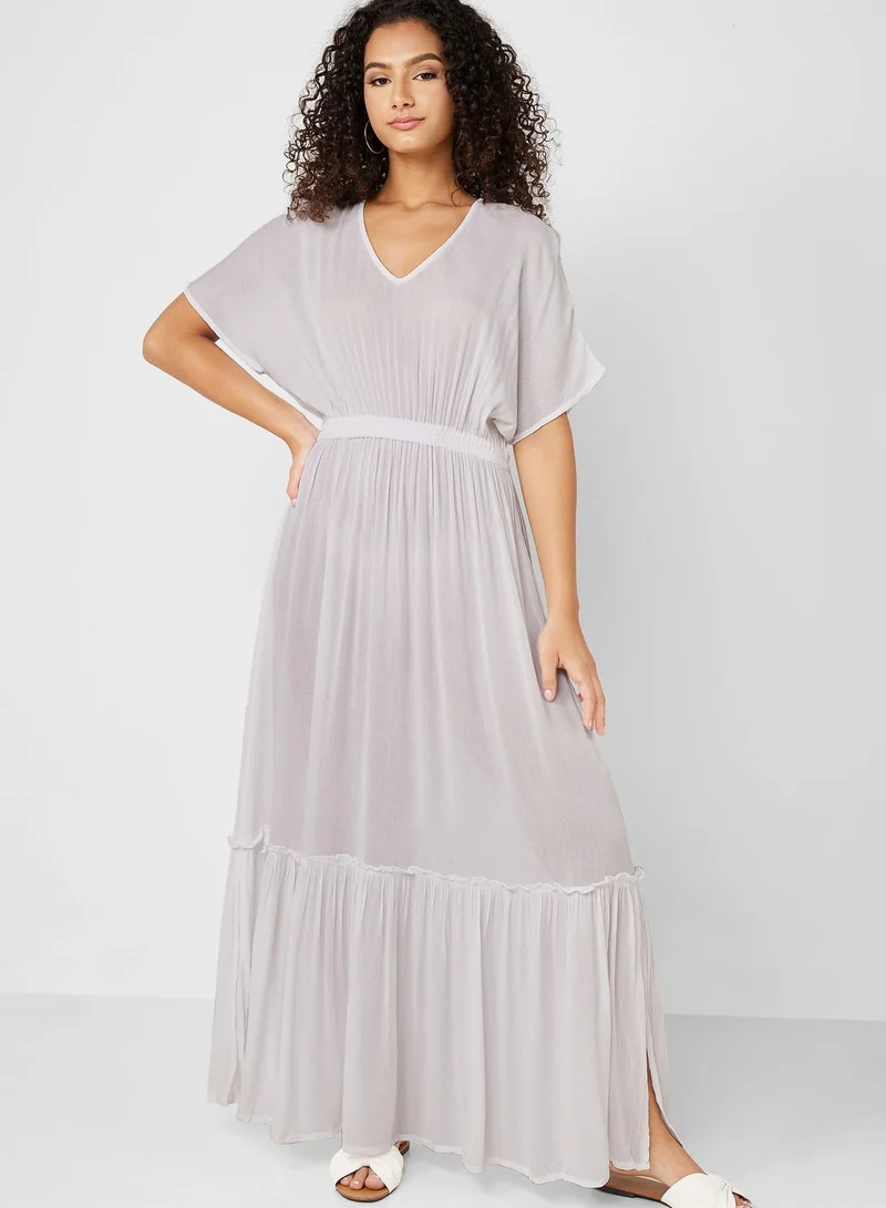 SOUTH BEACH V Neck Slit Beach Dress