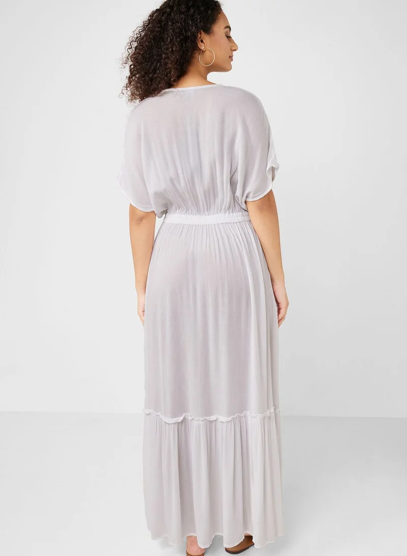 SOUTH BEACH V Neck Slit Beach Dress