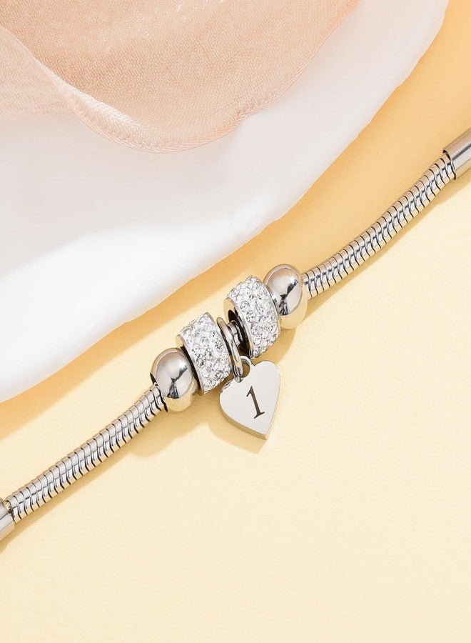 Yonhon Birthday Bracelet Gift for Girls 1-21 Years Old,Heart Happy Birthday Bracelet for Daughter Granddaughter Niece Girls, 4.7 inches, Stainless Steel, Rhinestone - Image 2