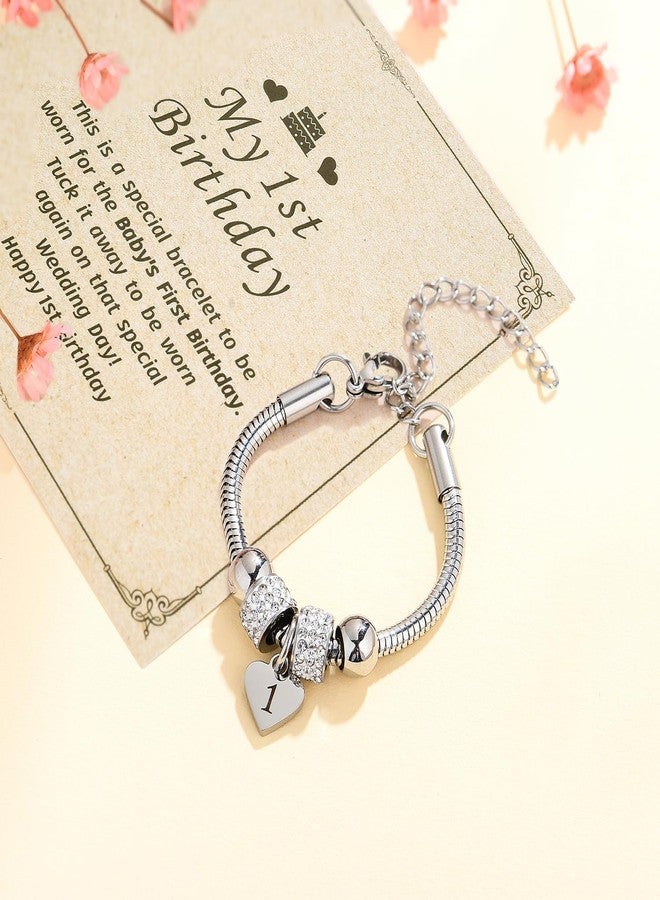 Yonhon Birthday Bracelet Gift for Girls 1-21 Years Old,Heart Happy Birthday Bracelet for Daughter Granddaughter Niece Girls, 4.7 inches, Stainless Steel, Rhinestone - Image 3