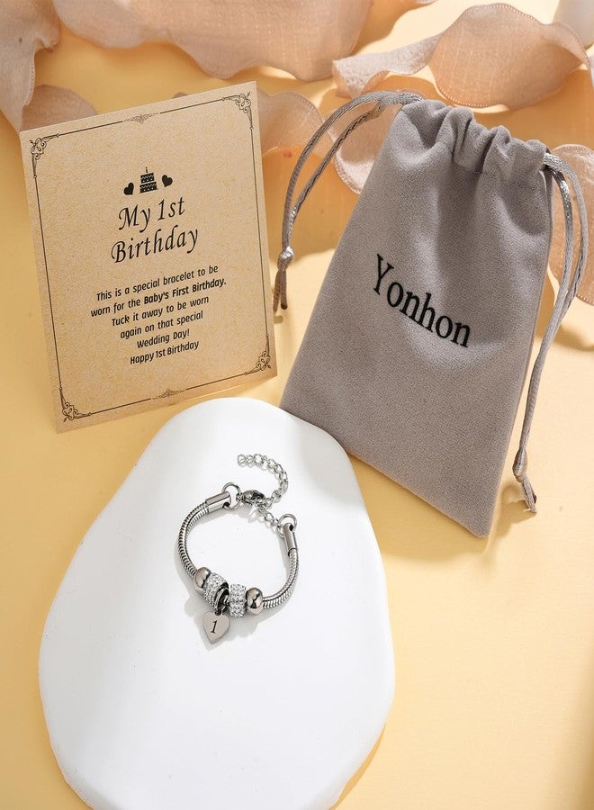 Yonhon Birthday Bracelet Gift for Girls 1-21 Years Old,Heart Happy Birthday Bracelet for Daughter Granddaughter Niece Girls, 4.7 inches, Stainless Steel, Rhinestone - Image 5