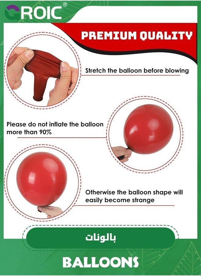 جرويك 50 قطعة بالونات اللاتكس الحمراء والسوداء ، 12 بوصة طقم بالونات حلويات فضية بيضاء ، حفلة مع شرائط لعيد الميلاد ، الزفاف ، استحمام الطفل ، زينة التخرج - Image 3
