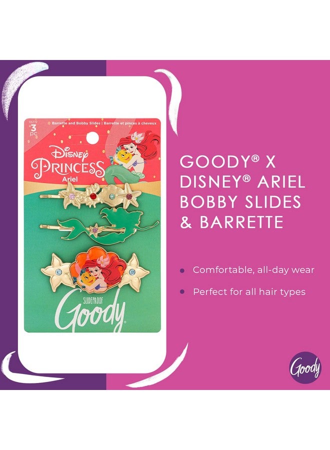 Goody مجموعة دبابيس الشعر وباريت ديزني الأميرة أرييل مع أحجار الراين - إكسسوارات شعر للرجال والنساء والأولاد والبنات - أسلوب سهل وثبات للشعر لجميع أنواع الشعر - Image 3