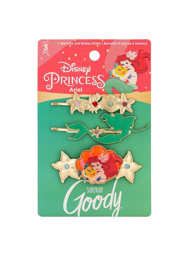Goody مجموعة دبابيس الشعر وباريت ديزني الأميرة أرييل مع أحجار الراين - إكسسوارات شعر للرجال والنساء والأولاد والبنات - أسلوب سهل وثبات للشعر لجميع أنواع الشعر - Image 2