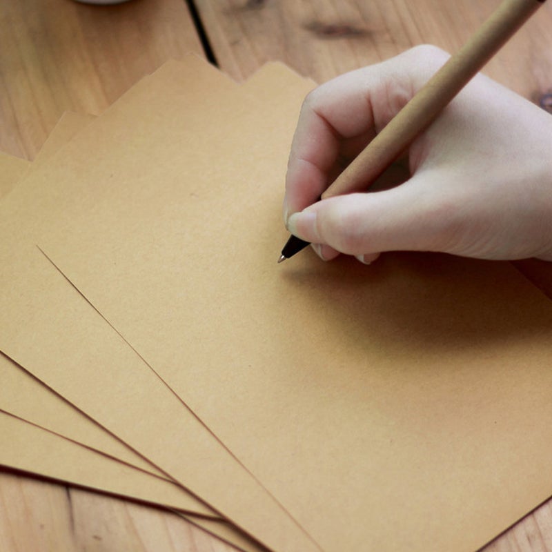 🖊️ 100 ورقة كتابية كرافت مخططة بنمط قديم للكتابة - Image 5