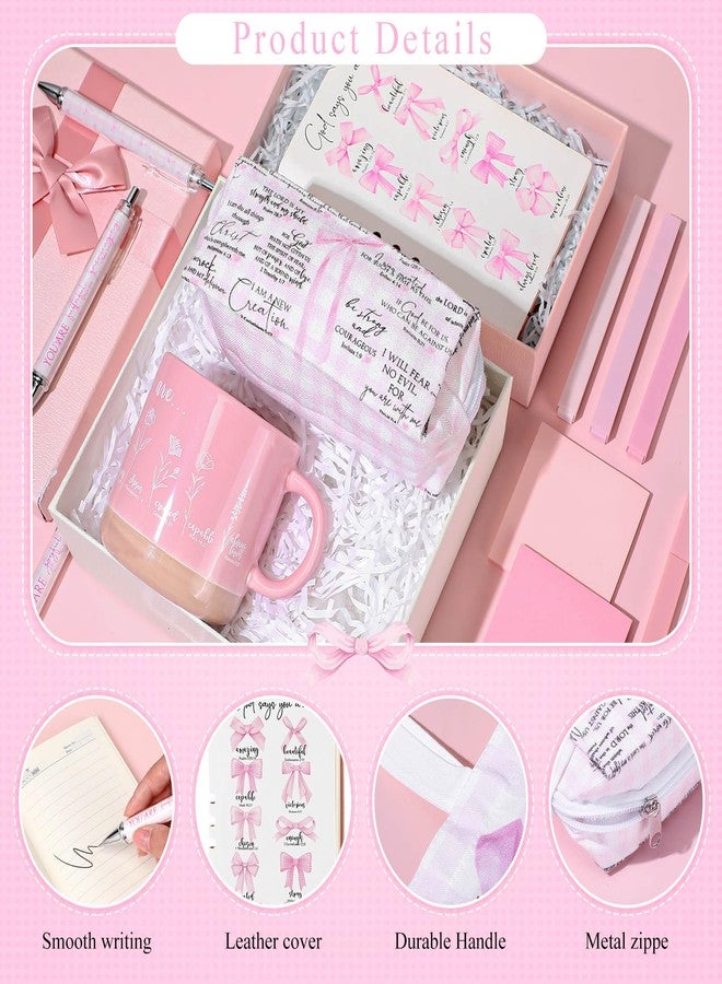 Reallnaive 25 Pcs Christian Bible Study Gift Set for Women Bible Journaling Kit with Notebook, Highlighter, Sticky Notes, Mug, Bag, Religious Gifts for Women, Church, Easter, Mother's Day, Birthday - Image 3