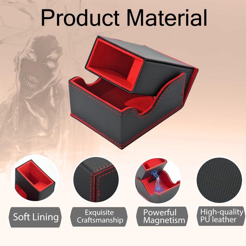 Stepane Dice Tower and Tray,Foldable Portable Dice Rolling Tower,Dice Roller Accessory for Dungeons and Dragons,Classic Board Games,RPG Games,and Tabletop Games Black/Red - Image 4