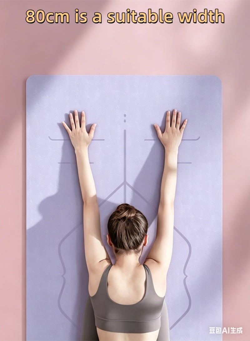 loven Premium TPE Yoga Mat – 6mm Thick & Double-Sided Non-Slip  | Extra Wide 80cm | Joint Protection - Image 4